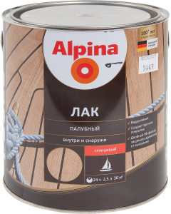 84586766 Лак палубный глянцевый 2.5 л STLM-0052354 ALPINA