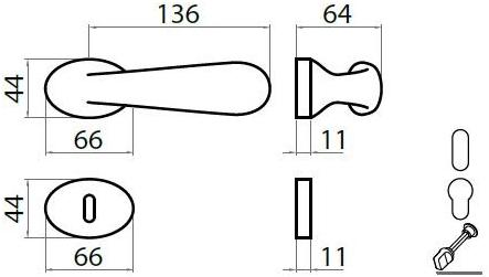 GHIDINI Алюминиевая ручка на розетке с накладкой sun-id-1371110 - Вид №1