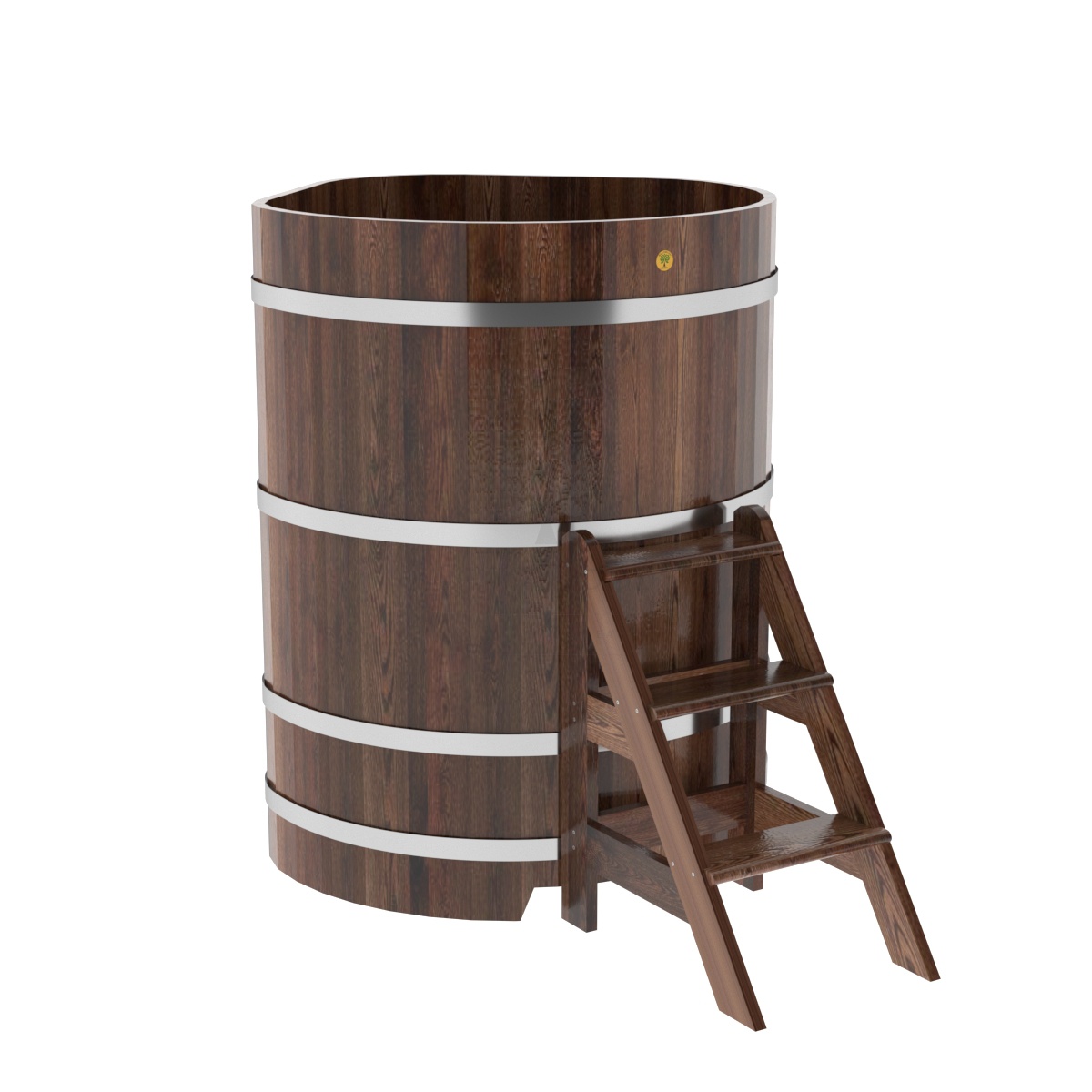 1228 Купель угловая из лиственницы 1,03х1,03х1,4 морёная премиум Alyarus 