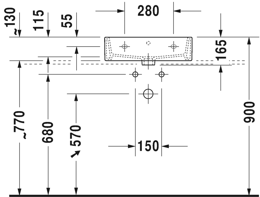 2350500025 Подвесная раковина настенная овальная Duravit Vero Air - Вид №2