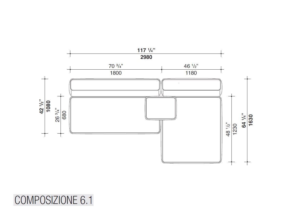 Секционный диван из ткани Lema CLOUD ARCH-00034290 - Вид №24