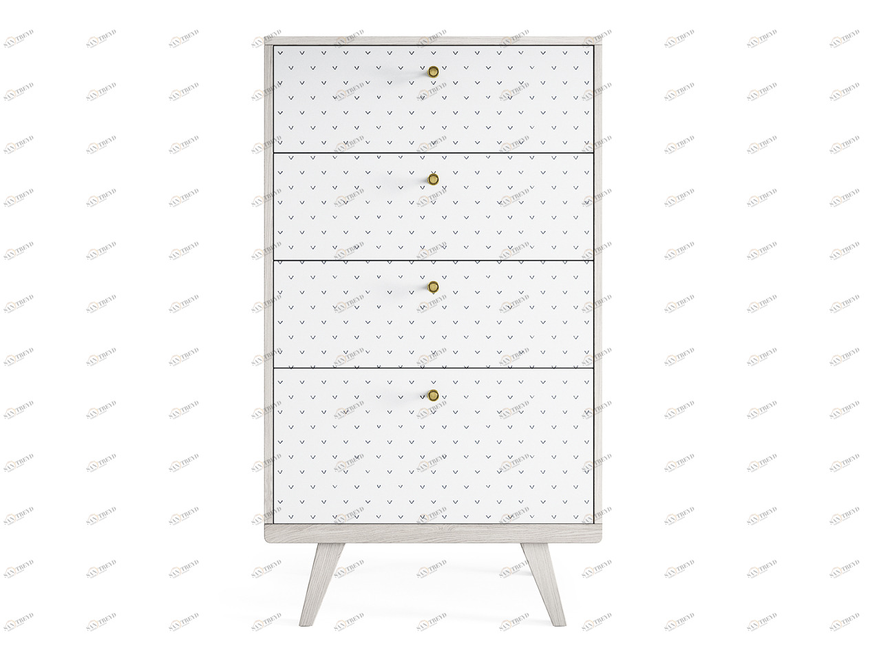 Комод высокий беленый дуб с рисунком "Принт 048" Thimon THE IDEA КОМОДЫ THIMON 209986 Белый 