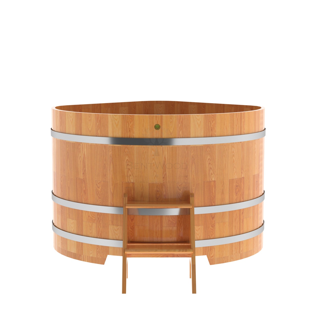 1582 Купель угловая из сращенных ламелей лиственницы 1,37х1,37х1,0 натуральная Alyarus  - Вид №4