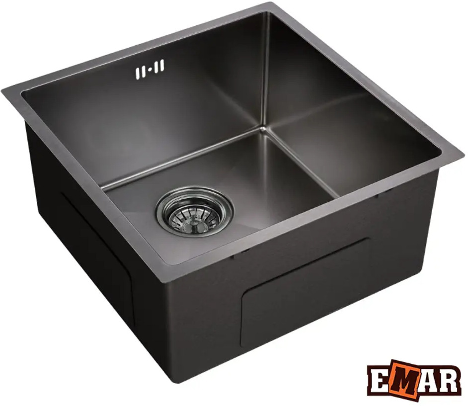 90588989 Мойка универсального монтажа Emar Nano dark EMB-113 45x45x23 см нержавеющая сталь цвет черный STLM-0885190