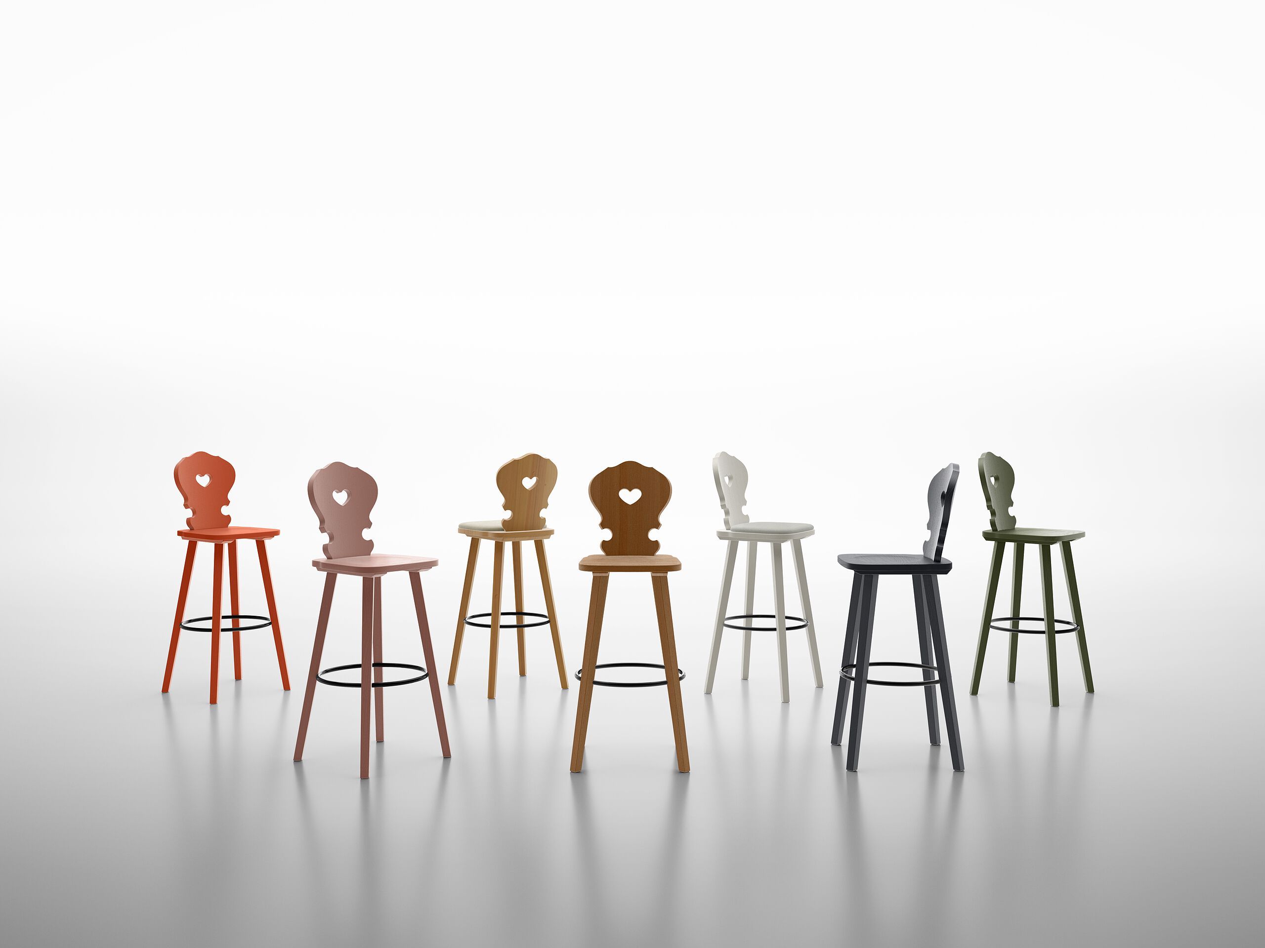 Высокий стул из ели с мягким сиденьем SIPA Вена ARCH-00130176 - Вид №2