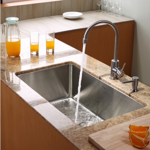 KHU100-30 Мойка кухонная прямоугольная Krausru  - Вид №6