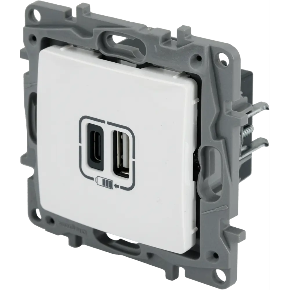 Зарядное устройство USB тип А / тип С - Legrand Etika - 3000мА 15Вт - белый STLM-2044735 - Вид №1