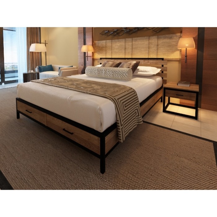 Кровать двуспальная 160х200 белая Neo Loft MILLWOOD TWINKLE 134474 Молочный  - Вид №1