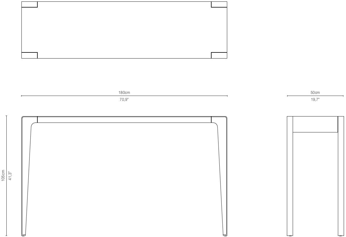 TRIBÙ Прямоугольный алюминиевый высокий стол Mirthe 07416 - Вид №5