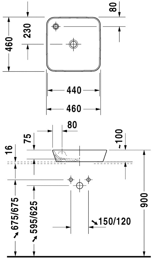 232246 Накладная раковина на столешницу  овальная Duravit Starck 1 - Вид №4