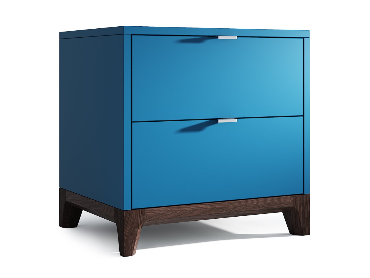 Тумбочка прикроватная для спальни с 2 ящиками синяя Case THE IDEA  210313 Синий  - Вид №1