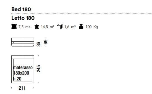 Двуспальная мягкая кровать из ткани MOROSO Lowland ARCH-00037890 - Вид №8