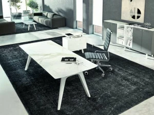 Bralco Прямоугольный письменный стол из стеклокерамики Rail