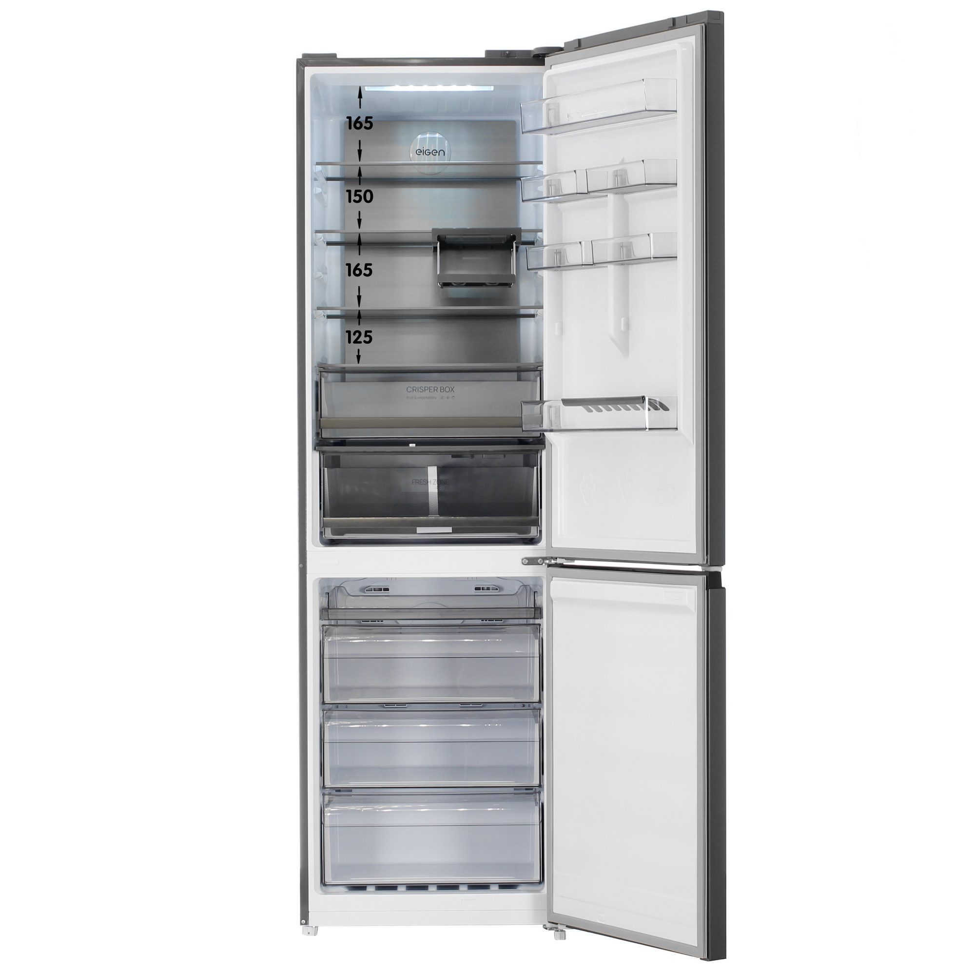 9142712 Холодильник с морозильником   Eigen Stark R01B серебристый STDN-0099903 - Вид №1