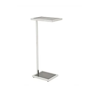 Приставной столик хром с топом из черного стекла 31 см Vicemza от Delight Collection DELIGHT COLLECTION  242665 Хром;черный