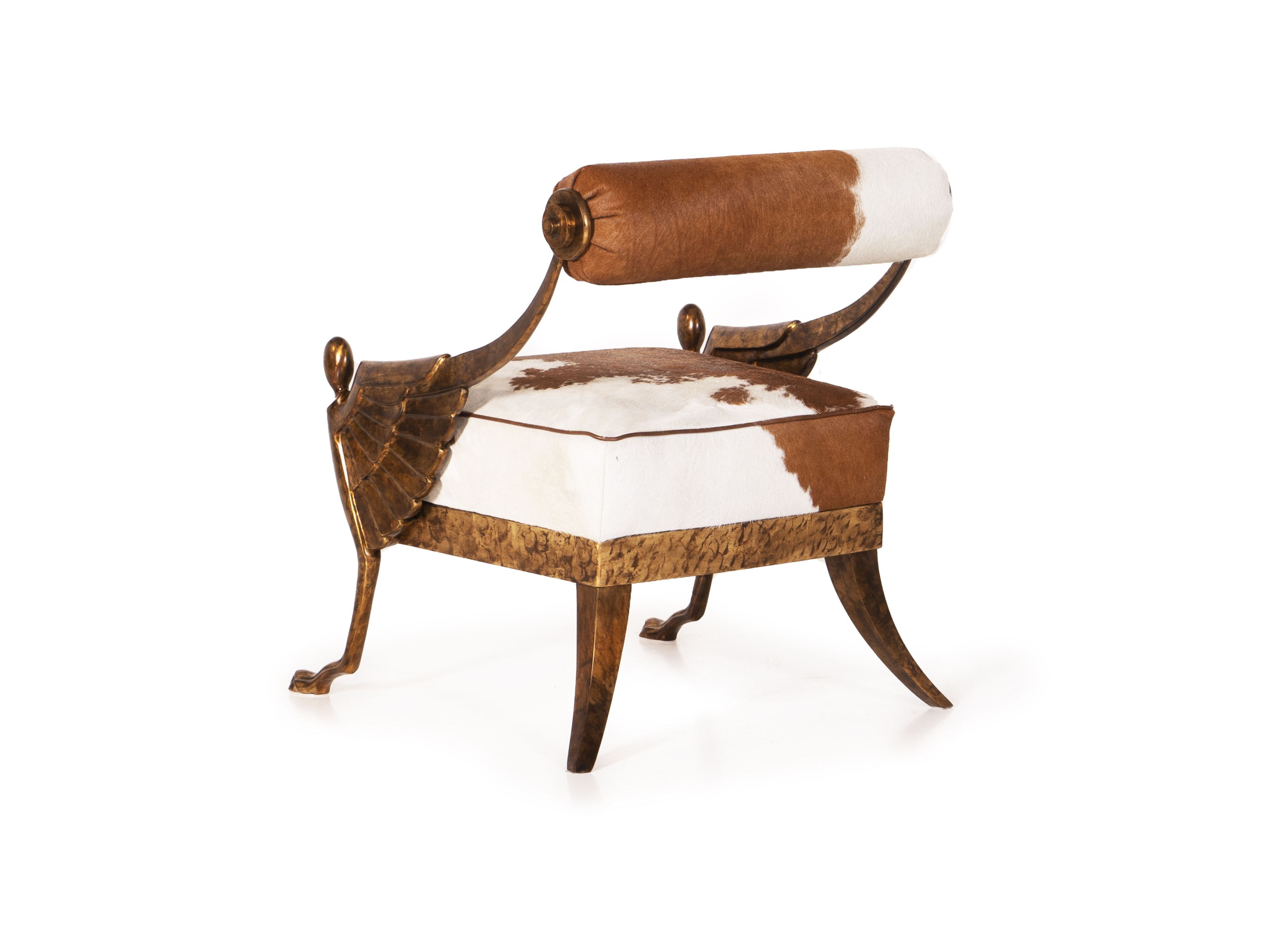 Кресло из кожи пони и гравированной латуни Mantellassi 1926 OVER ARCH-00030543 - Вид №2