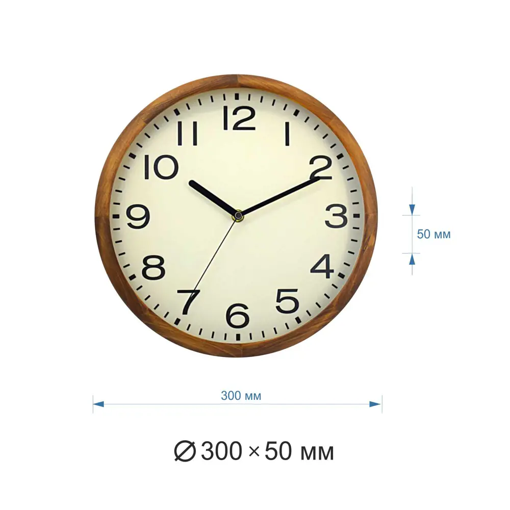 Часы настенные Apeyron Nature круглые пластик цвет коричневый бесшумные ø30 см Часы открытого типа с корпусом под дерево STLM-2022708 - Вид №4