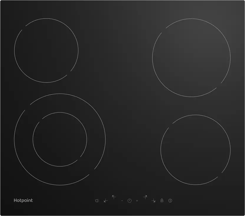 88944033 Электрическая варочная панель Hotpoint HR 6T2 C 59 см 4 конфорки цвет черный STLM-0868922