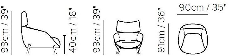 Natuzzi Кресло из ткани с подголовником sun-id-1458442 - Вид №6