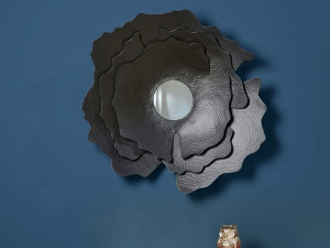 Алюминиевое и стеклянное зеркало с настенной рамой