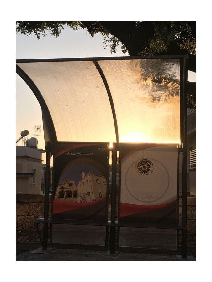 Стальной и поликарбонатный навес для автобусной остановки EUROCOMITALIA современная мебель ARCH-00072326 - Вид №1