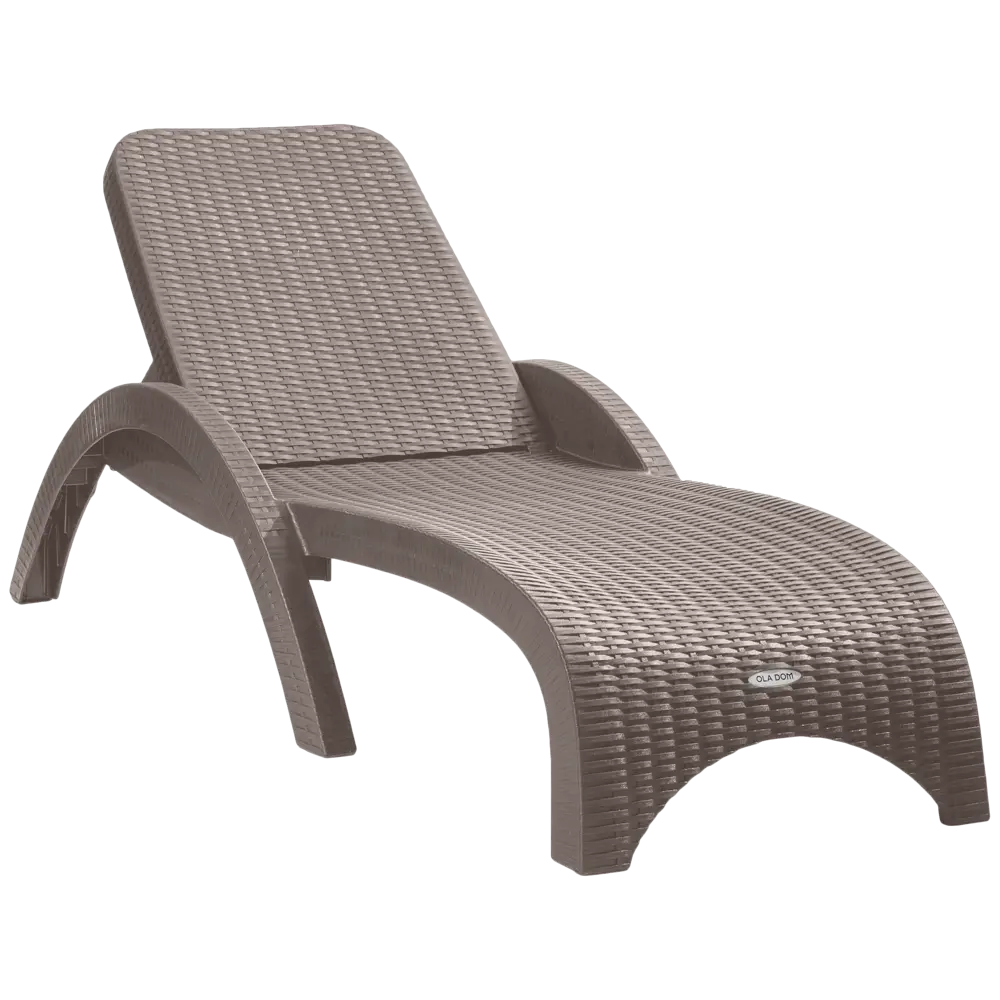 Шезлонг без подушки Rattan 187x44 см пластик серый Santreyd STLM-2071443 - Вид №4