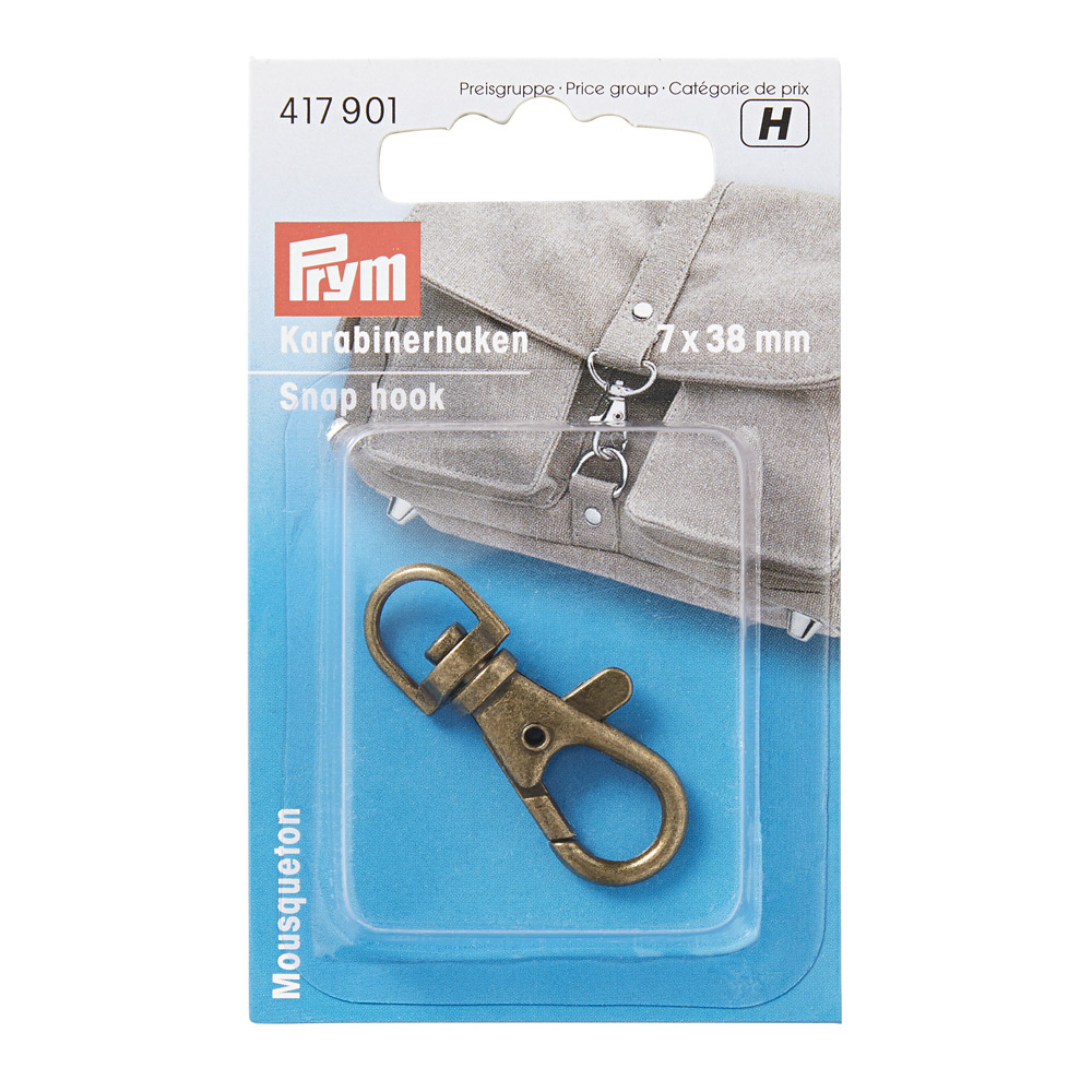 417901 Фурнитура сумочная металл Карабин 7х38 мм . PRYM 