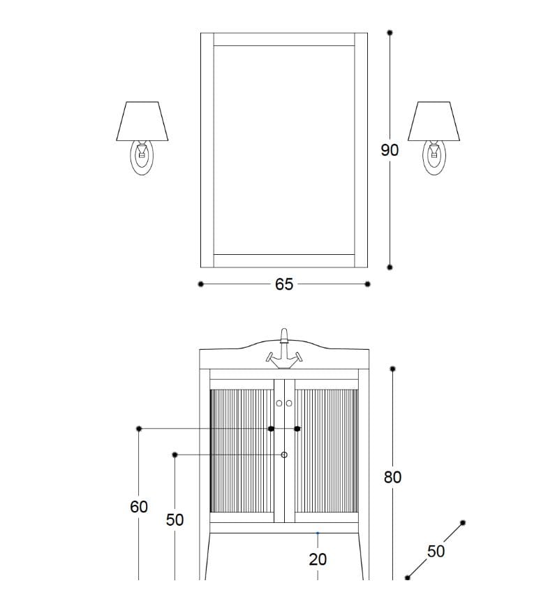 Напольный умывальник с дверцами Gaia Mobili Classic ARCH-00022793 - Вид №2