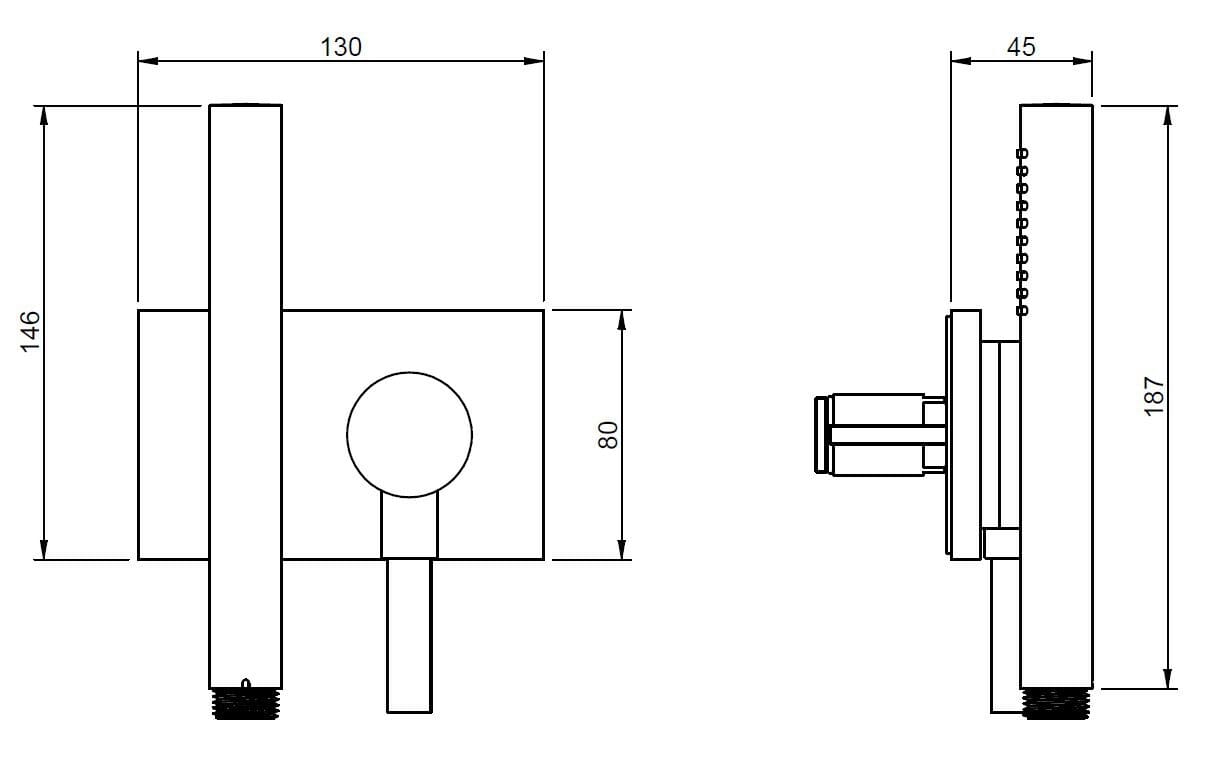 Встраиваемый термостатический смеситель для душа с 5 отверстиями Rubinetterie Treemme W-touch ARCH-00034817 - Вид №2