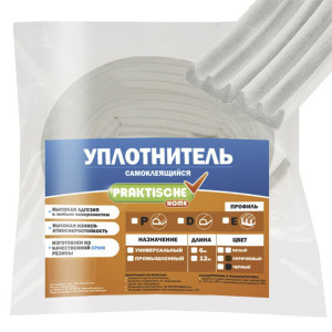 90782238 Уплотнитель 9х4мм 6м белый STLM-0379952 PRAKTISCHE HOME