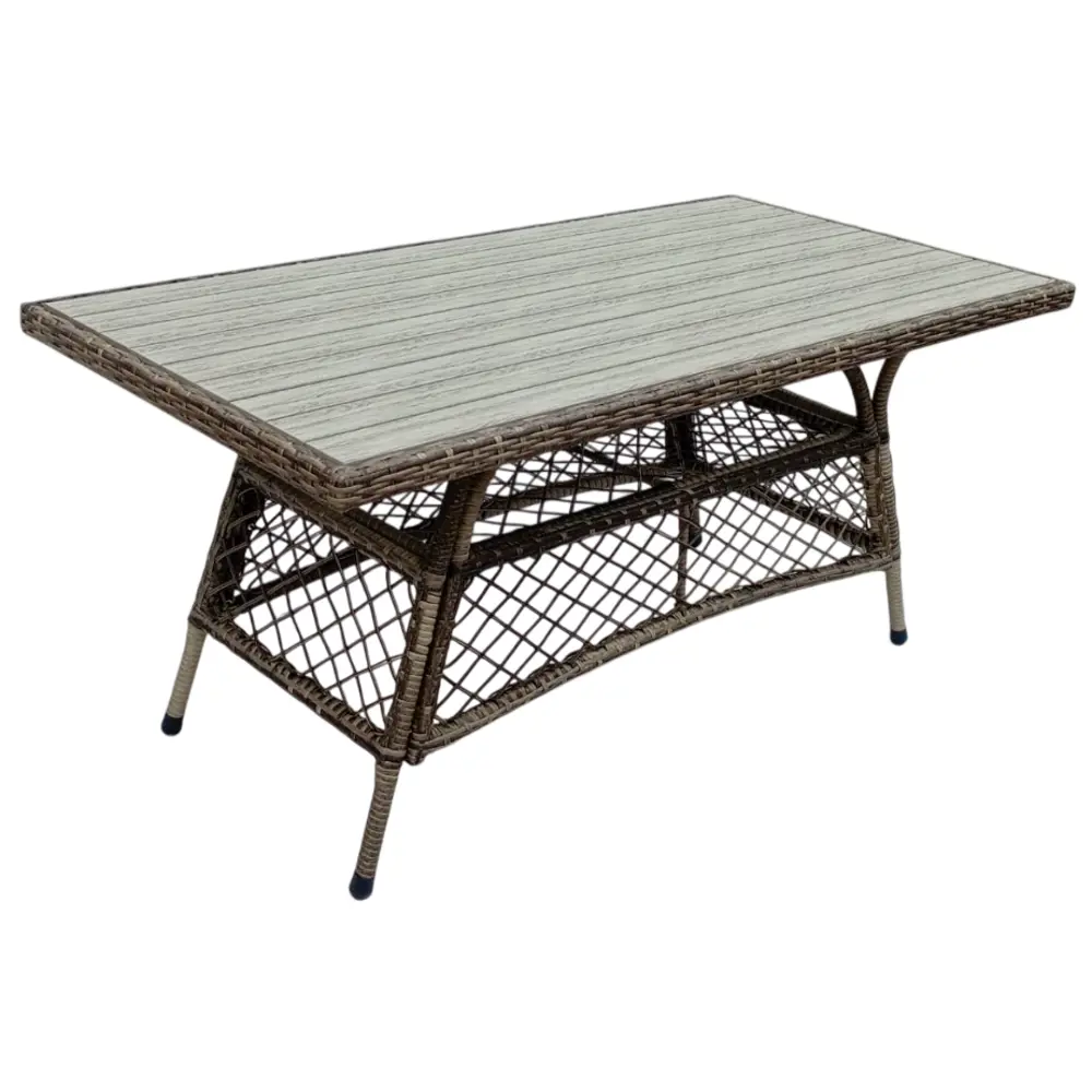 Садовый стол нераздвижной складной Antony 160x85x72 см искусственный ротанг серый Santreyd STLM-2174524 - Вид №1