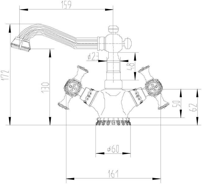 Смеситель ZorG Antic A 7009U-BR для раковины, бронза - Вид №1