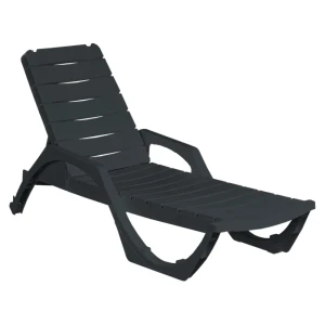 Шезлонг без подушки Easy Comfort Premium 190x69x207 см пластик графитовый