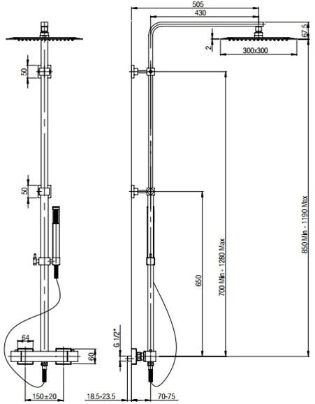 Paini Dax 84CR689THSQ6P1 душевая система  - Вид №2