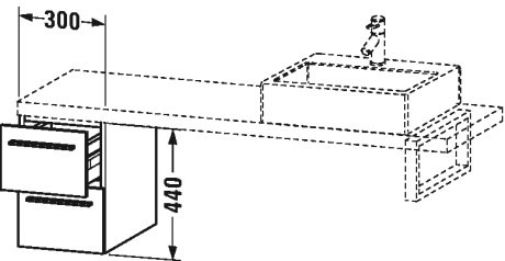 XL542507979 X-Large Шкафчик для компактной консоли Орех натуральный, декор Duravit - Вид №1