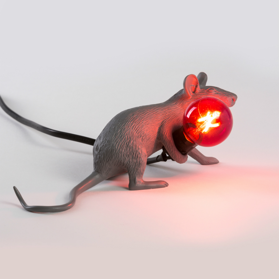 Светильник настольный Mouse Lamp Lyie Down, серый Seletti 14940 - Вид №3