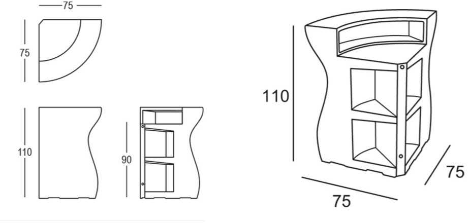 Plust Барная стойка с подсветкой из полиэтилена Bartolomeo sun-id-1493755 - Вид №2