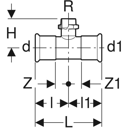 GEBERIT 31461 Тройник Geberit Mapress из нержавеющей стали, с наружной резьбой  - Вид №2