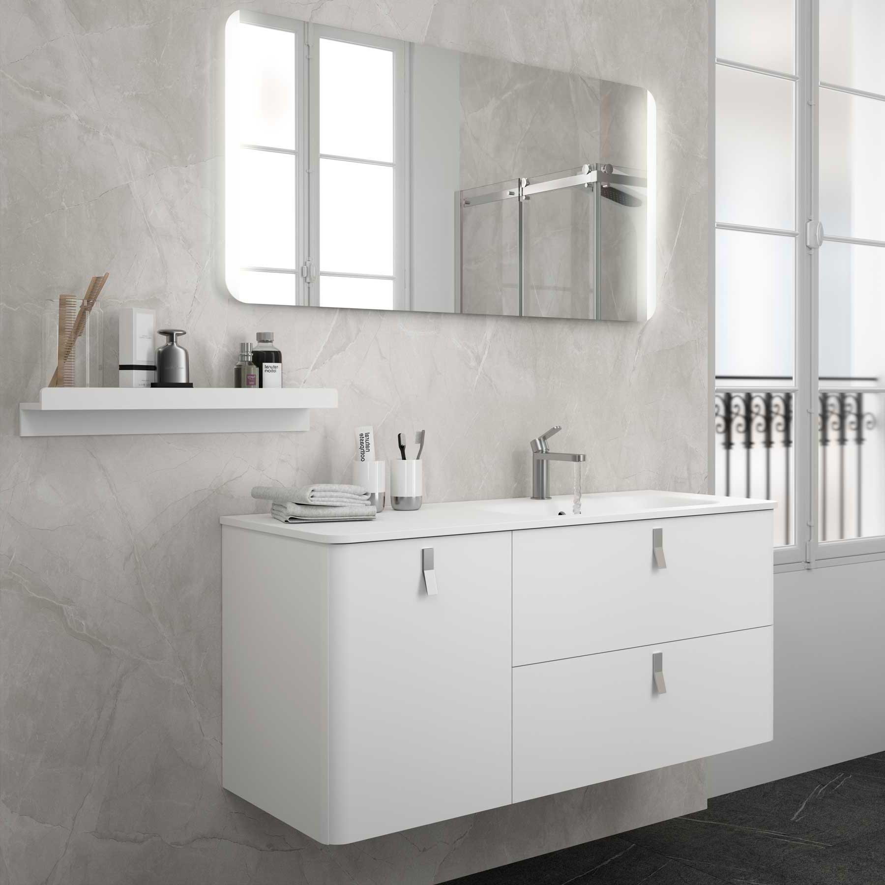 24546 SALGAR Раковина UNIIQ 1205 Тумба слева MATT MINERALSOLID 1205 x 15 x 460 мм  - Вид №1