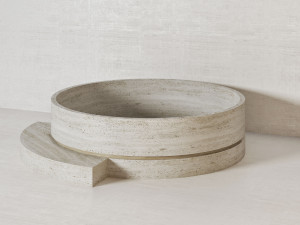 Круглая ванна из натурального камня