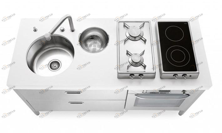 ALPES-INOX Линейная мини-кухня из стали Liberi in cucina sun-id-1361870