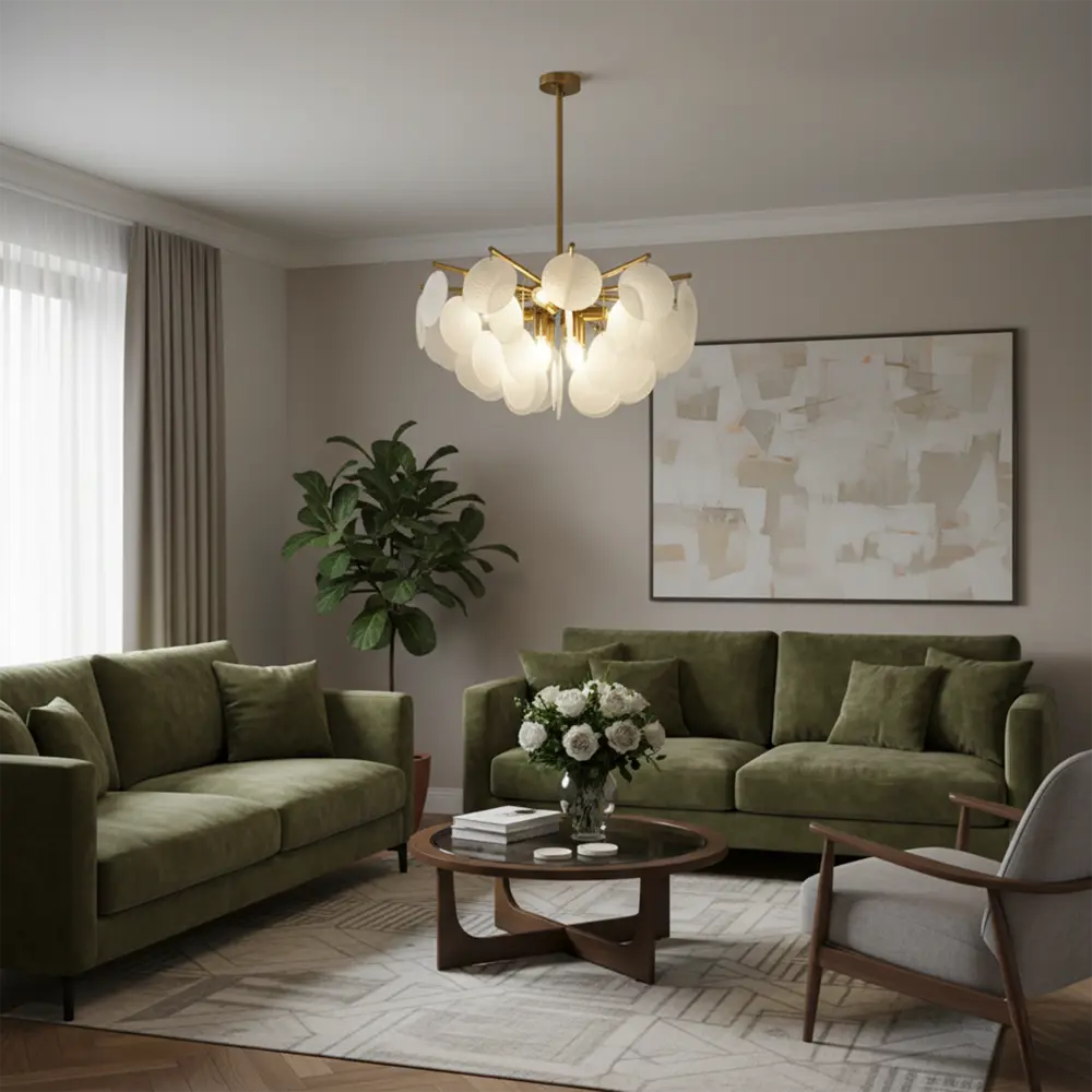 Люстра на штанге Telia 20 м² цвет бронза/белый ESTARES STLM-2165926 - Вид №6