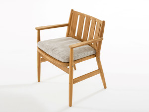 Стул для сада из тикового дерева с подлокотниками