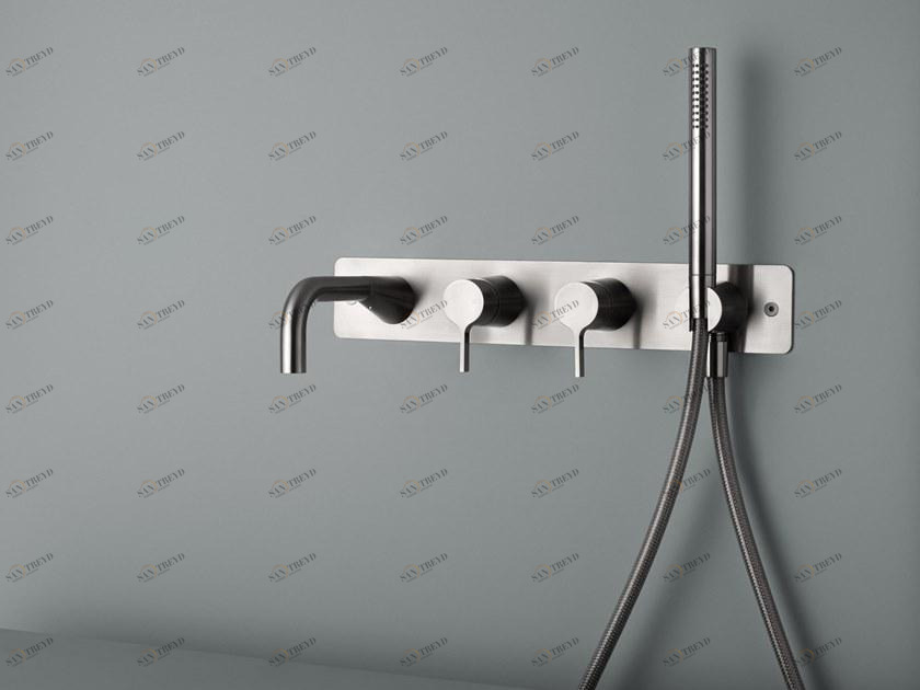 Quadrodesign Смеситель для ванны настенный с ручным душем Volcano sun-id-1482340