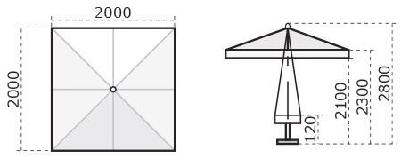 Scolaro Parasol Квадратный зонт в ироко Palladio Pas - Вид №7
