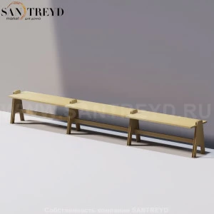 Agape CAVALLETTO Тройная скамья под натуральный дуб ACVL0393RT