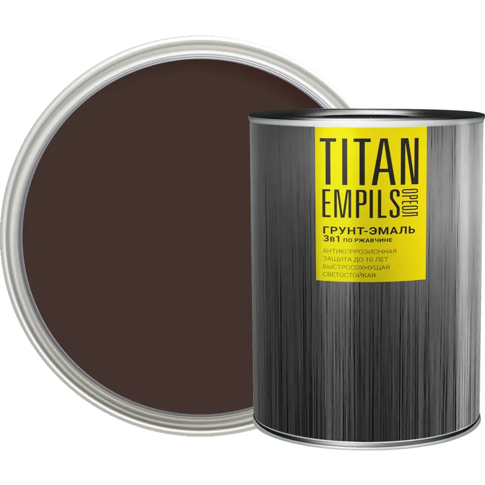 Грунт-эмаль по ржавчине Ореол Titan цвет шоколад-коричневый 0.9 кг STLM-2181549