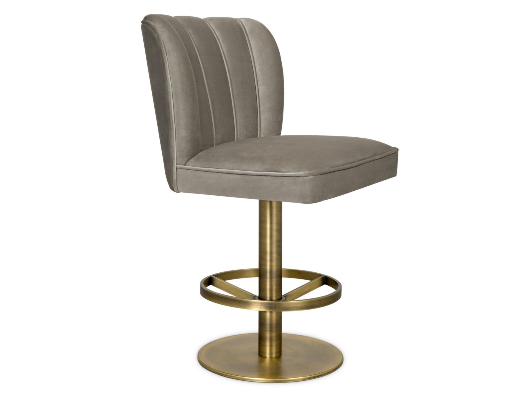 Высокий бархатный поворотный стул с подставкой для ног Brabbu DALYAN II ARCH-00102076