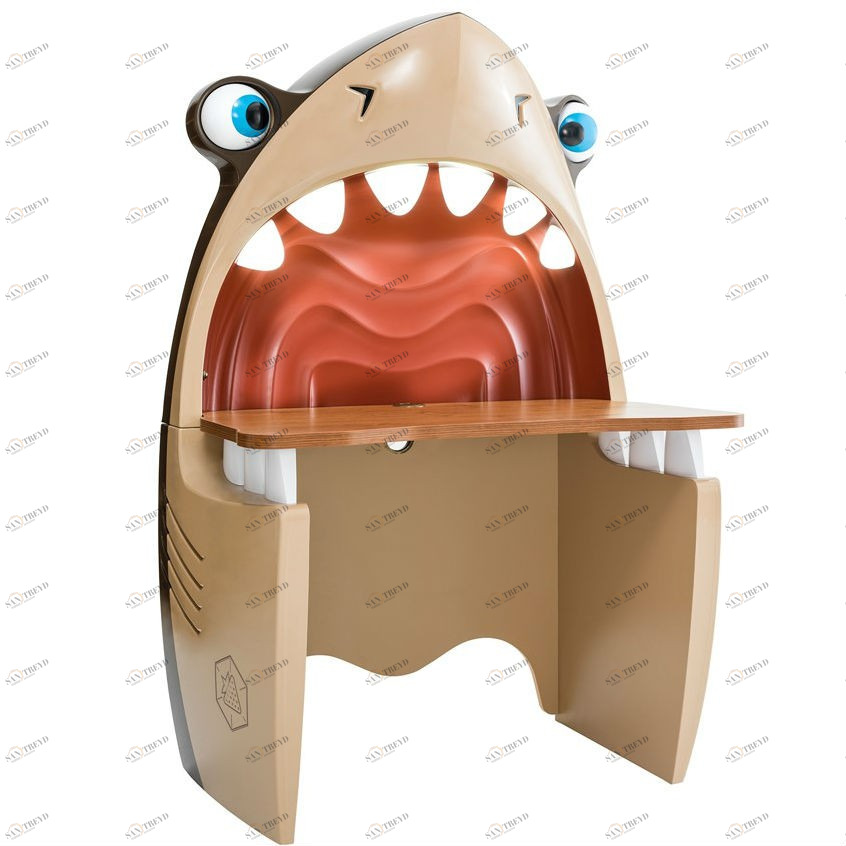 Детский письменный стол в виде акулы высокий Shark Pirate CILEK PIRATE 00-3832449 Бежевый Santreyd 