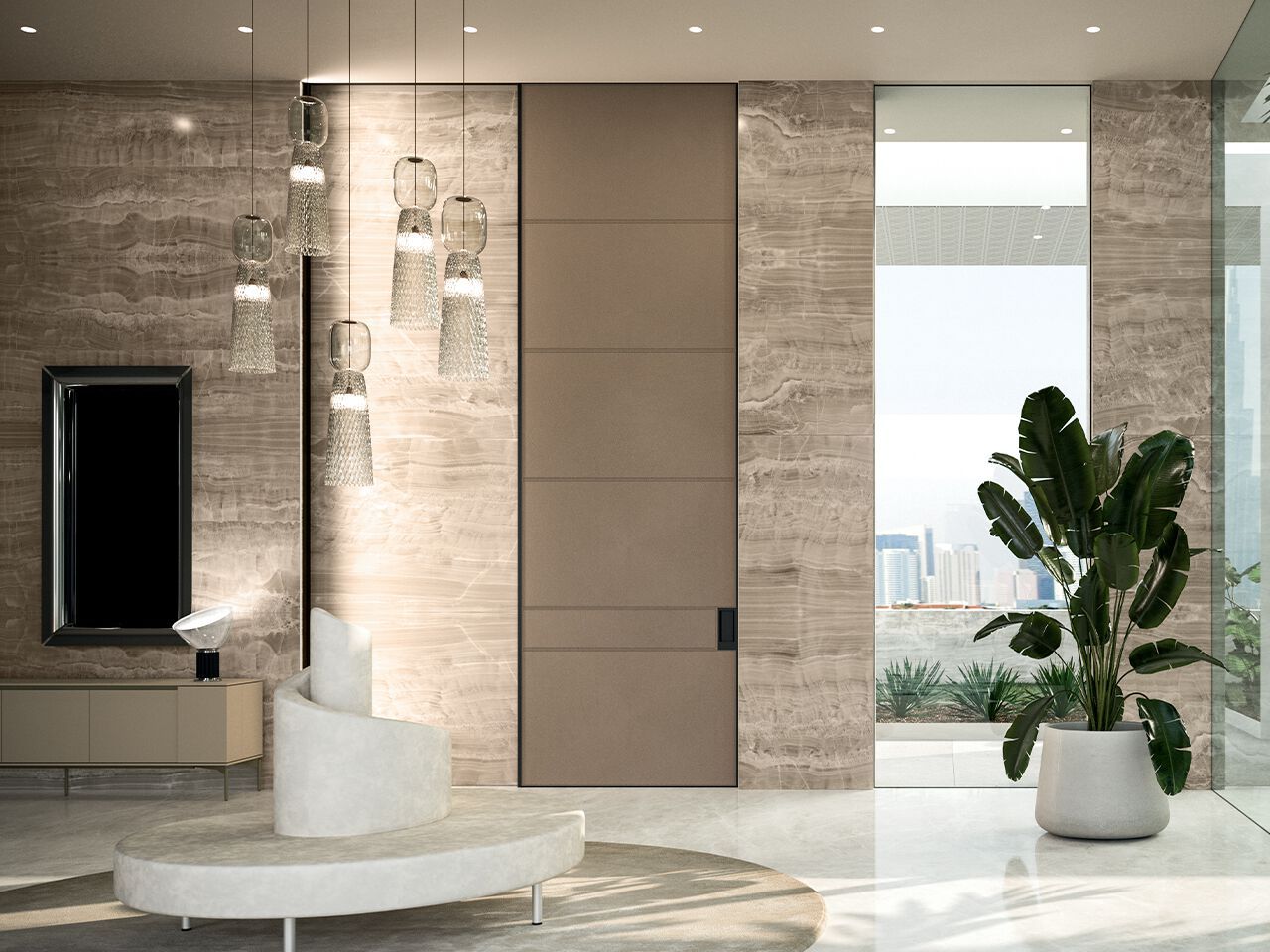 Раздвижная бронированная входная дверь Oikos Парус ARCH-00027015